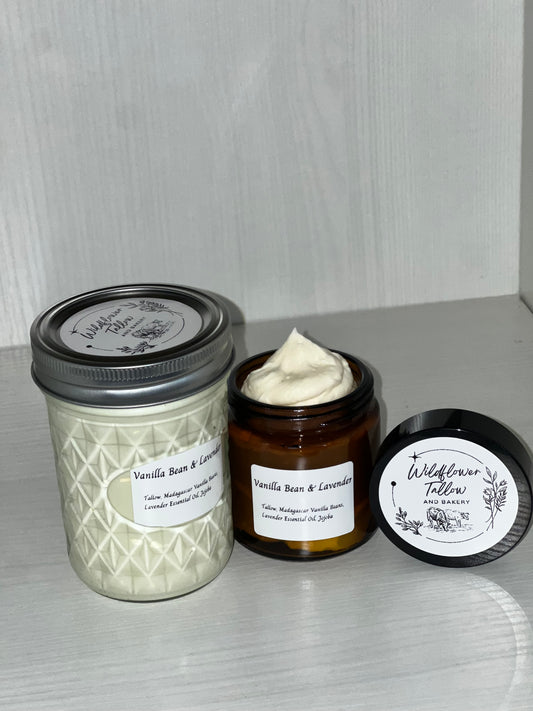 Whipped Vanilla Bean & Lavender Tallow 8 oz